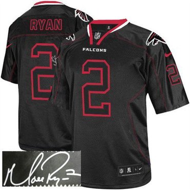 NEW Atlanta Falcons #2 Matt Ryan Lights Out Black Jerseys(Signed Elite)