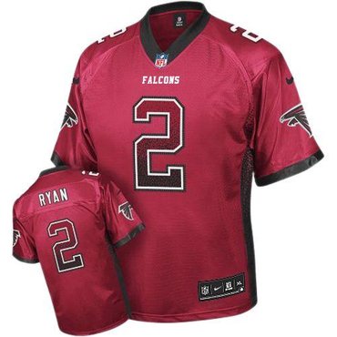 NEW Atlanta Falcons #2 Matt Ryan Red Team Color Stitched NFL Elite Drift Fashion Jersey