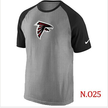 NEW Atlanta Falcons Ash Tri Big Play Raglan NFL T-Shirt Grey Black