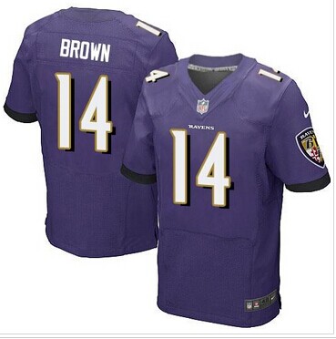 NEW Baltimore Ravens #14 Marlon Brown Purple Team Color NFL New Elite Jersey