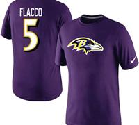 NEW Baltimore Ravens #5 Flacco Name & Number T-Shirt- Purple