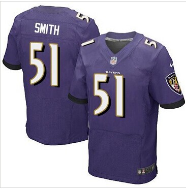 NEW Baltimore Ravens #51 Daryl Smith Purple Team Color NFL New Elite Jersey