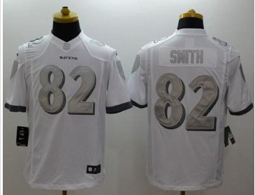 NEW Baltimore Ravens #82 Torrey Smith White NFL Limited Platinum Jersey