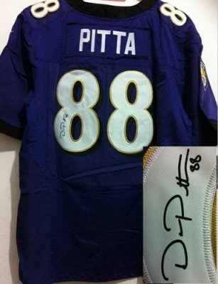 NEW Baltimore Ravens 88 Dennis Pitta Purple Signed Elite NFL Jerseys