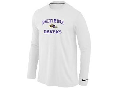 NEW Baltimore Ravens Heart & Soul Long Sleeve T-Shirt White