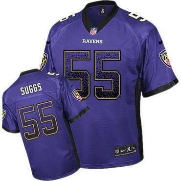 NEW Baltimore ravens 55 Suggs Purple Team Color Stitched NFL Elite Drift Fashion Jersey