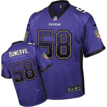 NEW Baltimore ravens 58 Elvis Dumervil Purple Team Color Stitched NFL Elite Drift Fashion Jersey