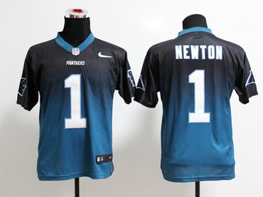 NEW Carolina Panthers 1 Cam Newton Black Blue Drift Fashion II Elite NFL Jerseys