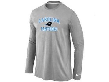 NEW Carolina Panthers Heart & Soul Long Sleeve T-Shirt Grey