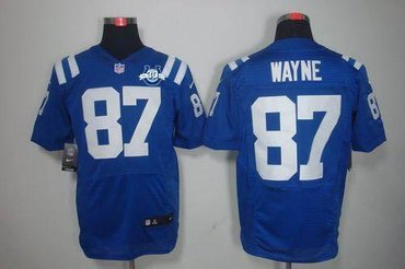 NEW Colts #87 Reggie Wayne Royal Blue Team Color With 30TH Seasons Patch Men's Stitched NFL Elite Jersey