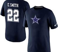 NEW Dallas Cowboys #22 Emmitt Smith Player Name & Number T-Shirt Blue