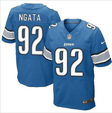 NEW Detroit Lions #92 Haloti Ngata Blue Team Color Men's Stitched NFL Elite Jersey