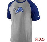 NEW Detroit Lions Ash Tri Big Play Raglan NFL T-Shirt Grey Blue