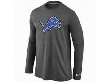 NEW Detroit Lions Logo Long Sleeve T-Shirt D.Grey