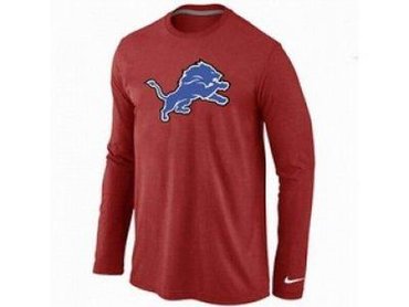 NEW Detroit Lions Logo Long Sleeve T-Shirt RED