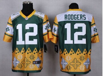 NEW Green Bay Packers #12 Aaron Rodgers Green NFL Elite Noble Fashion Jersey