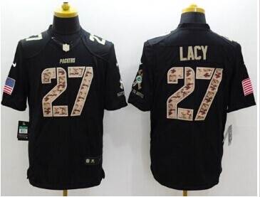 NEW Green Bay Packers #27 Eddie Lacy Black NFL Limited Salute to Service Jersey