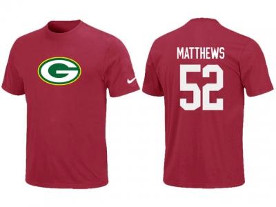 NEW Green Bay Packers #52 MATTHEWS Name & Number T-Shirt Red