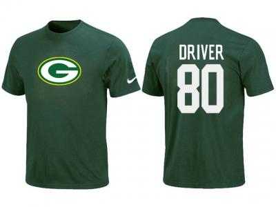 NEW Green Bay Packers #80 Donald Driver Name & Number T-Shirt Green