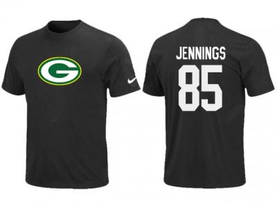 NEW Green Bay Packers #85 JENNNGS Name & Number T-Shirt Black