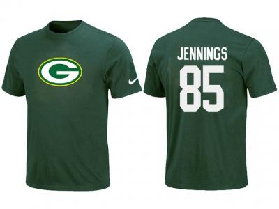 NEW Green Bay Packers #85 JENNNGS Name & Number T-Shirt Green