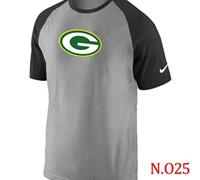 NEW Green Bay Packers Ash Tri Big Play Raglan NFL T-Shirt Grey Black