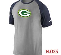 NEW Green Bay Packers Ash Tri Big Play Raglan NFL T-Shirt Grey Navy Blue