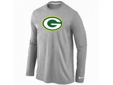NEW Green Bay Packers Logo Long Sleeve T-Shirt Grey