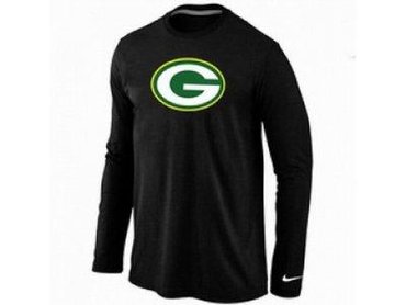 NEW Green Bay Packers Logo Long Sleeve T-Shirt black