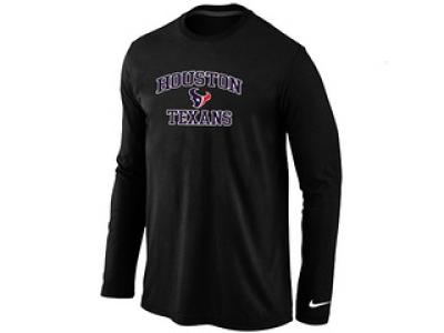 NEW Houston Texans Heart & Soul Long Sleeve T-Shirt Black