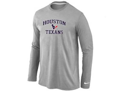 NEW Houston Texans Heart & Soul Long Sleeve T-Shirt Grey