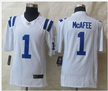 NEW Indianapolis Colts #1 Pat McAfee White Men's Stitched NFL Limited Jersey