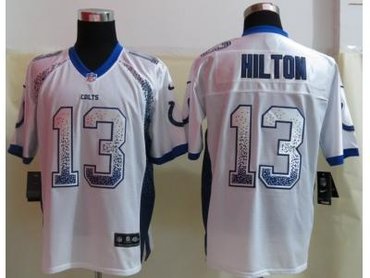 NEW Indianapolis Colts #13 Hilton White Jerseys(Drift Fashion Elite)