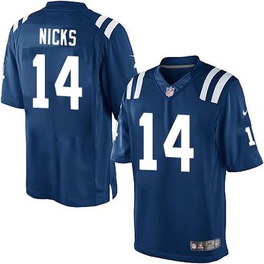 NEW Indianapolis Colts #14 Hakeem Nicks Royal Blue Team Color NFL Limited Jersey