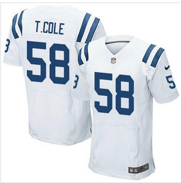 NEW Indianapolis Colts #58 Trent Cole White Men's Stitched NFL Elite Jersey
