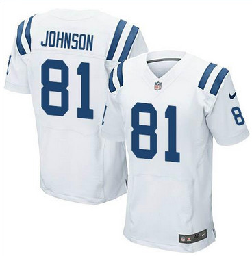 NEW Indianapolis Colts #81 Andre Johnson White Men''s Stitched NFL Elite Jersey