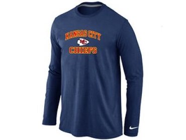 NEW Kansas City Chiefs Heart & Soul Long Sleeve T-Shirt D.Blue