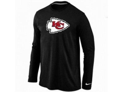 NEW Kansas City Chiefs Logo Long Sleeve T-Shirt black