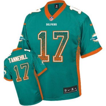 NEW Miami Dolphins #17 Ryan Tannehill Aqua Green Team Color Stitched NFL Elite Drift Fashion Jersey