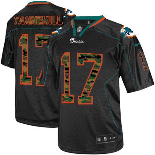 NEW Miami Dolphins 17 Ryan Tannehill Lights Out Black Elite Jerseys(Camo Number)
