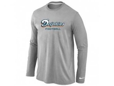 NEW Miami Dolphins Authentic font Long Sleeve T-Shirt Geey