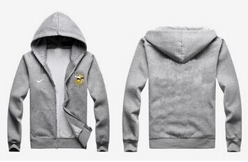 NEW Minnesota Vikings Authentic Logo Hoodie Grey