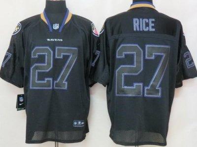 NEW NFL Baltimore Ravens 27 Ray Rice Lights Out Black Elite Jerseys