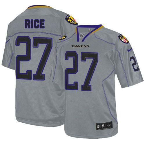 NEW NFL Baltimore Ravens 27 Ray Rice Lights Out Grey Jerseys(Elite)