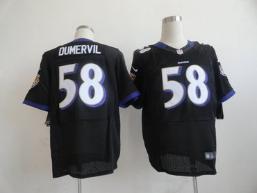 NEW NFL Baltimore Ravens 58 Elvis Dumervil Black Jerseys(Elite)