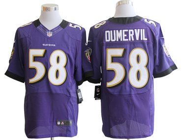 NEW NFL Baltimore Ravens 58 Elvis Dumervil Purple Jerseys(Elite)