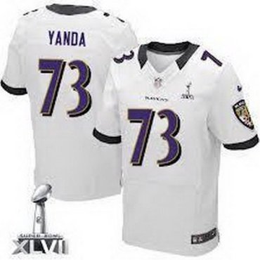 NEW NFL Baltimore Ravens 73 Marshal Yanda White Jerseys(Elite)