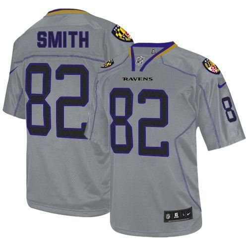 NEW NFL Baltimore Ravens 82 Torrey Smith Lights Out Grey Jerseys(Elite)