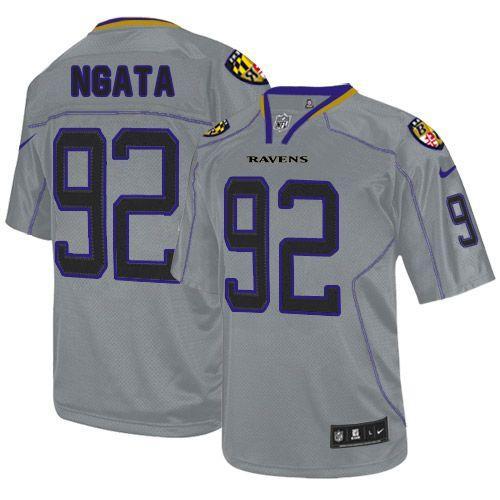 NEW NFL Baltimore Ravens 92 Haloti Ngata Lights Out Grey Jerseys(Elite)