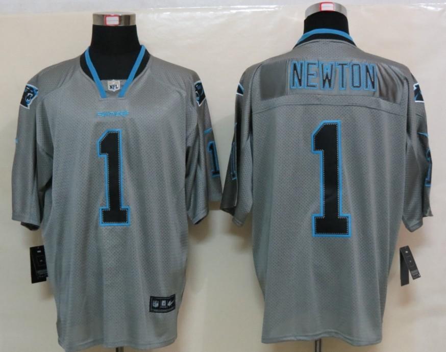 NEW NFL Carolina Panthers 1 Cam Newton Lights Out Grey Jerseys(Elite)